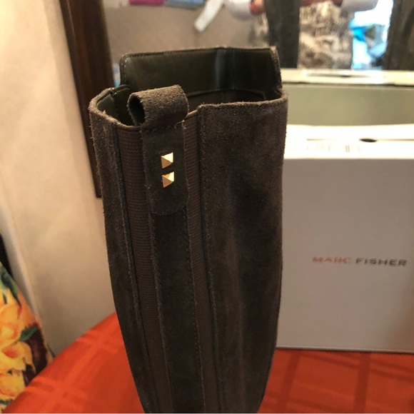 Marc Fisher Womens Rela Heels Tall Knee-High Boots - Dark Green Suede Size 10M - Picture 9 of 16